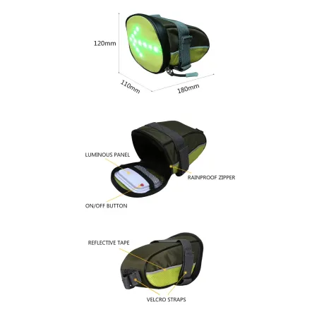Bolso Para Bicicleta Verde Y Negro