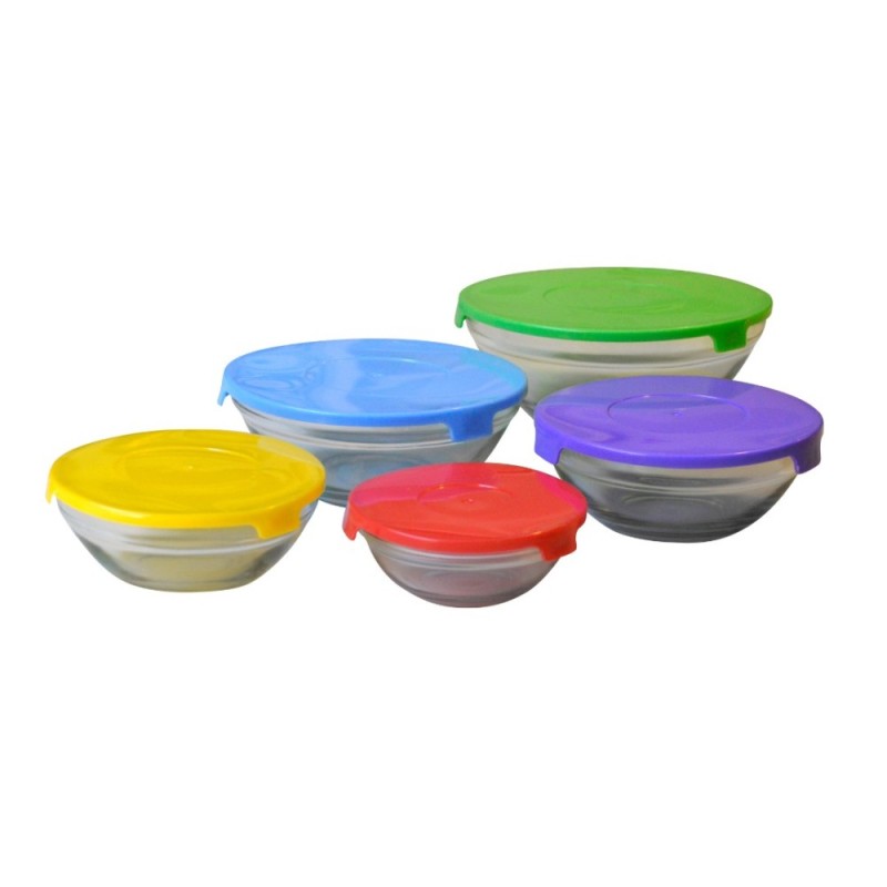Set de 5 bowls de vidrio