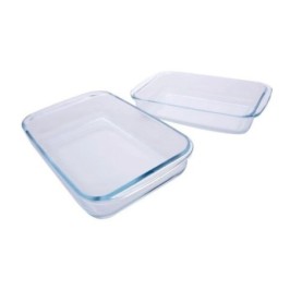 Set de 2 fuentes de vidrio
