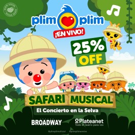Plim Plim y sus amigos en Safari Musical: El Gran Concierto en la Selva