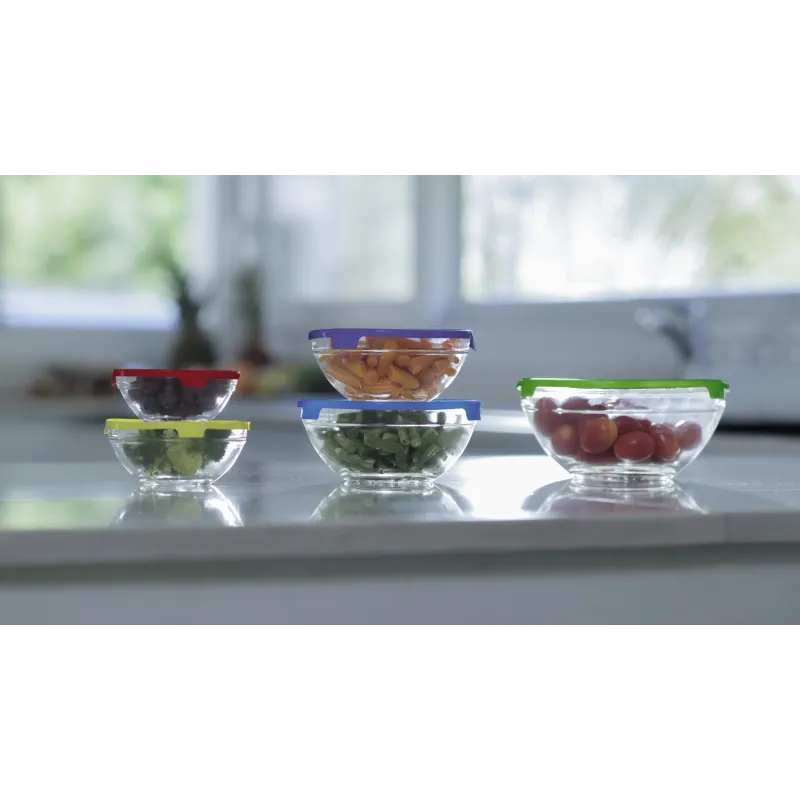 Set de 5 bowls de vidrio