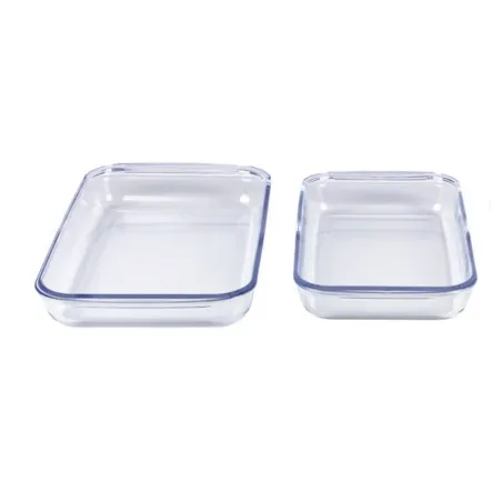 Set de 2 fuentes de vidrio