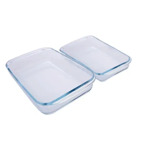 Set de 2 fuentes de vidrio