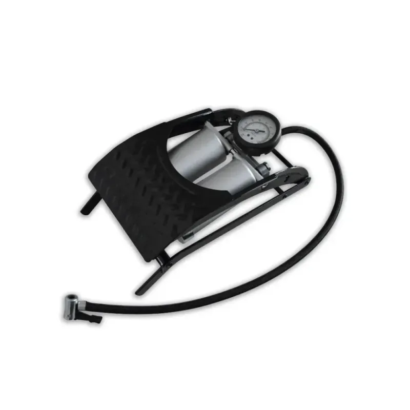 Inflador de Pie Doble Tubo con Manómetro